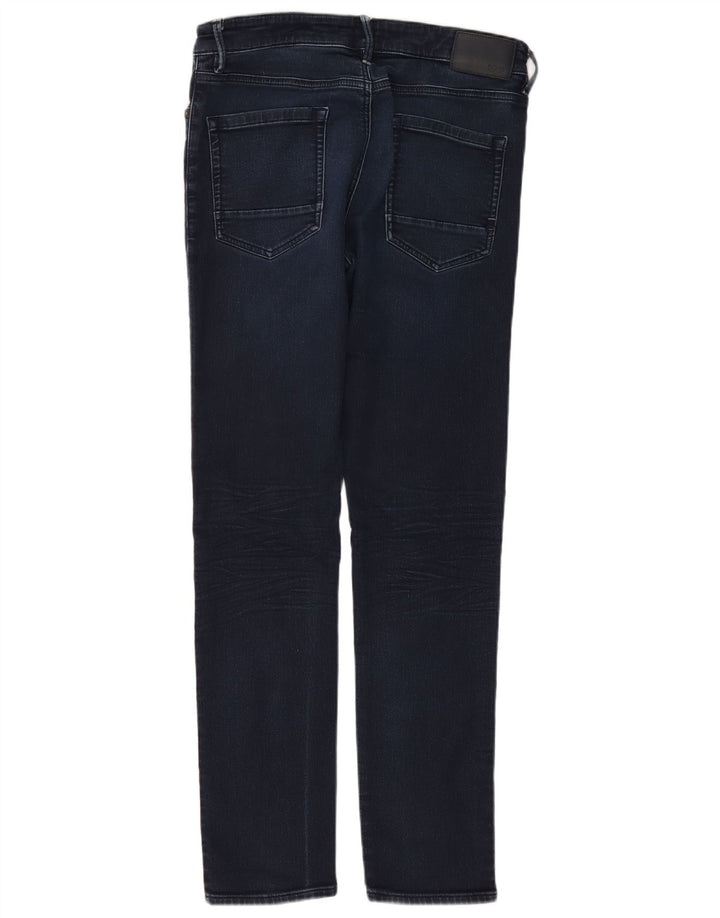 HUGO BOSS Masculino Charleston Skinny Jeans W36 L34 Azul Marinho Algodão