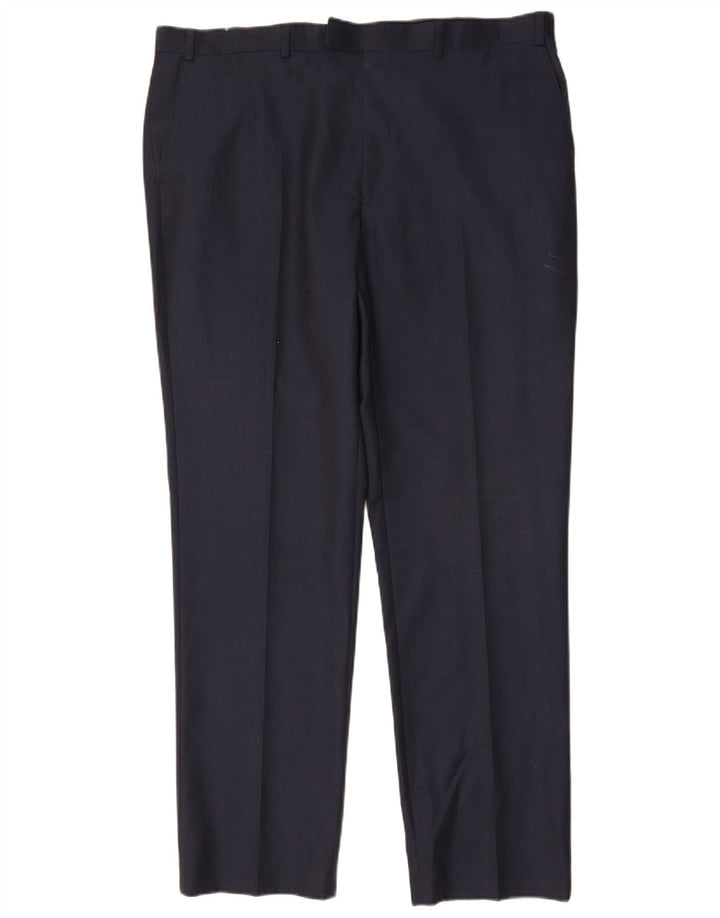 Calça masculina Marks & Spencer Autograph Straight Suit W40 L33 Azul marinho