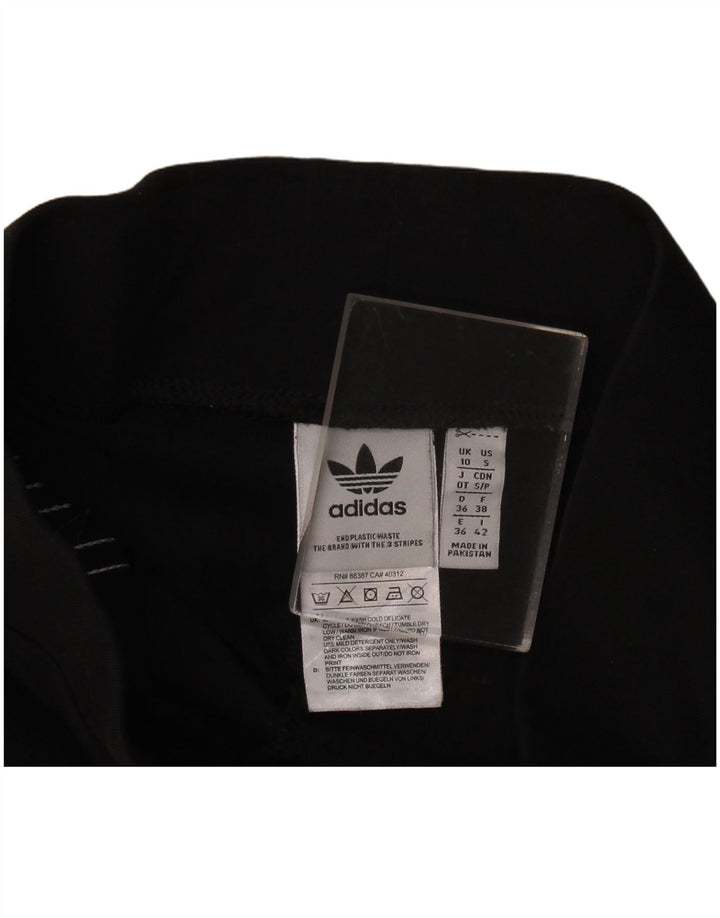 Leggings Adidas Femininas UK 10 Pequenas Algodão Preto