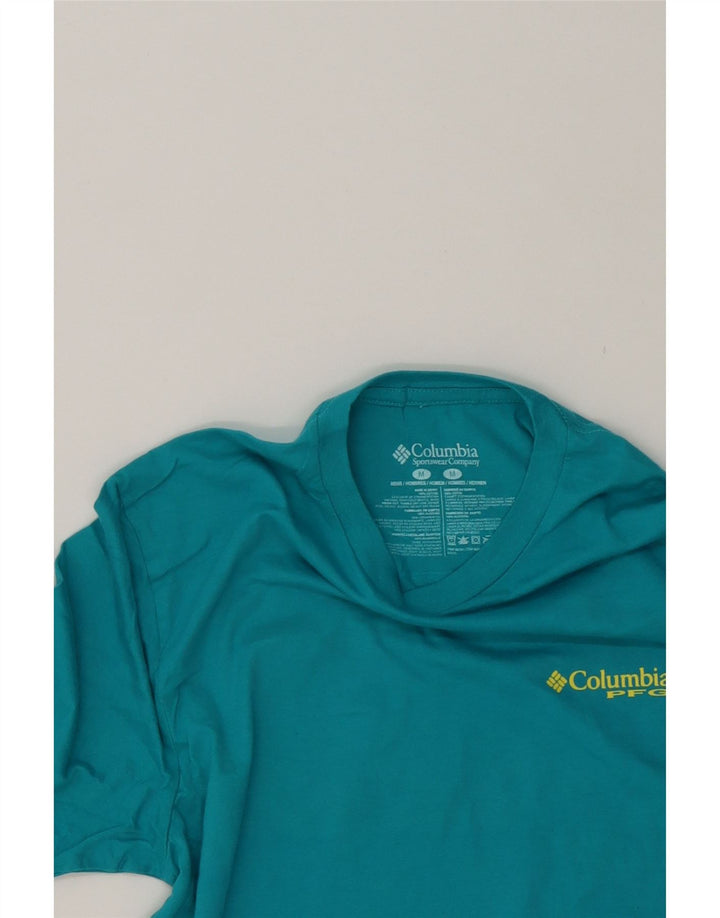 Camiseta gráfica masculina COLUMBIA Top médio algodão turquesa