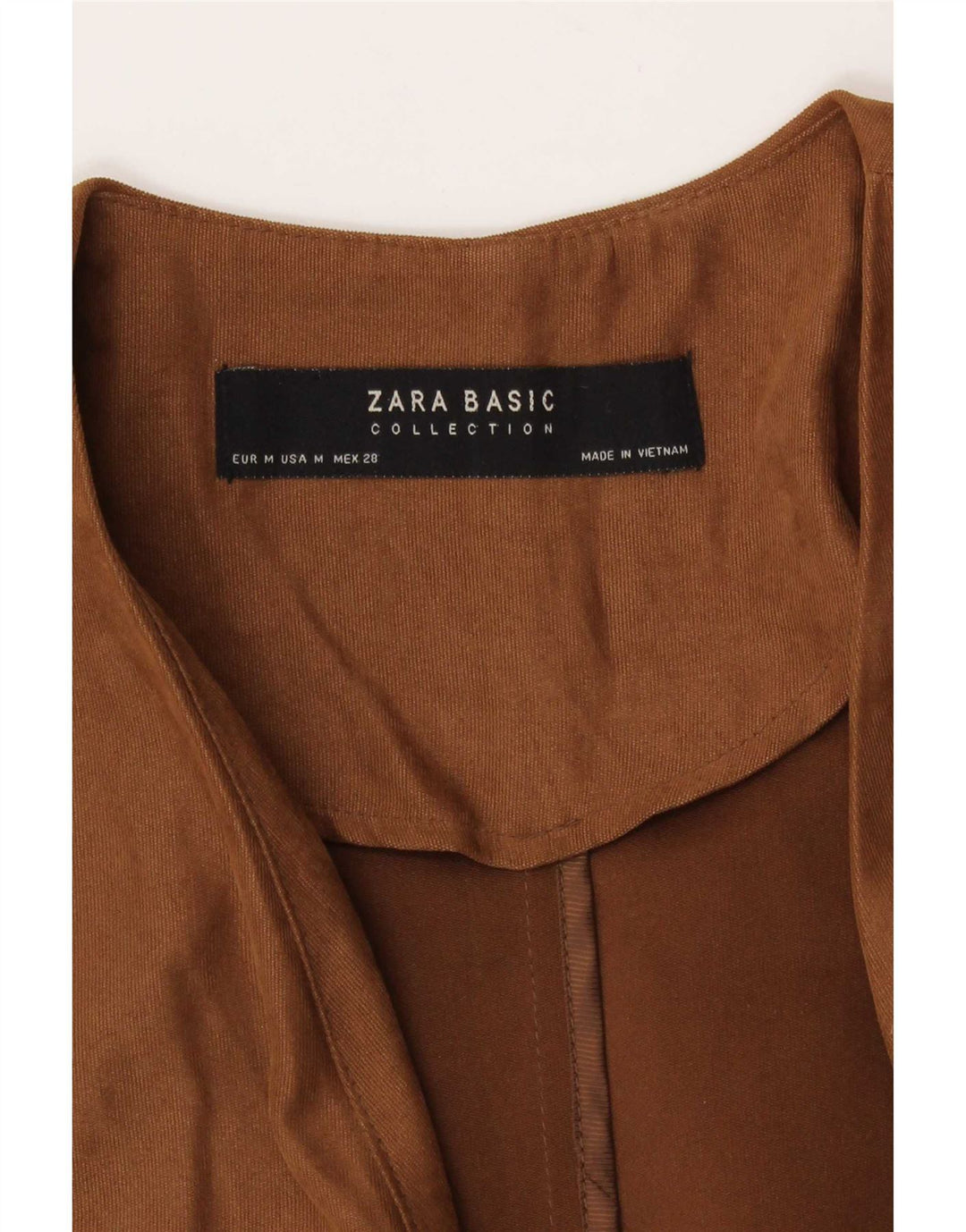 Cardigan feminino Zara manga 3/4 UK 14 marrom médio