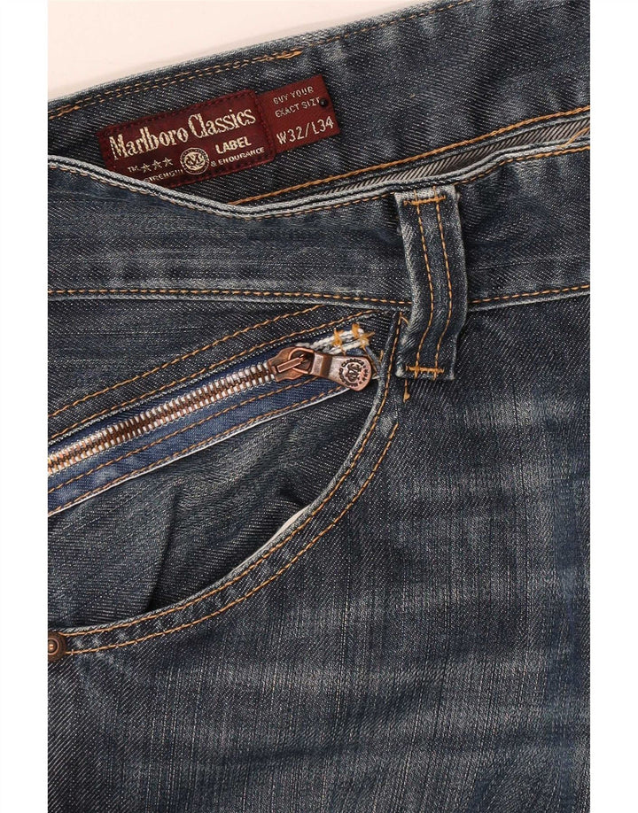 Marlboro Classics Mens Straight Jeans W32 L28 Azul Algodão