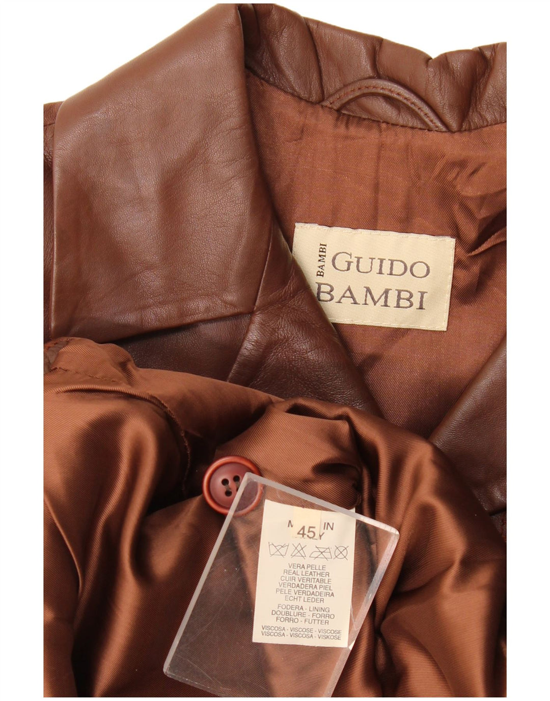 Jaqueta de couro feminina vintage IT 45 couro médio Borgonha