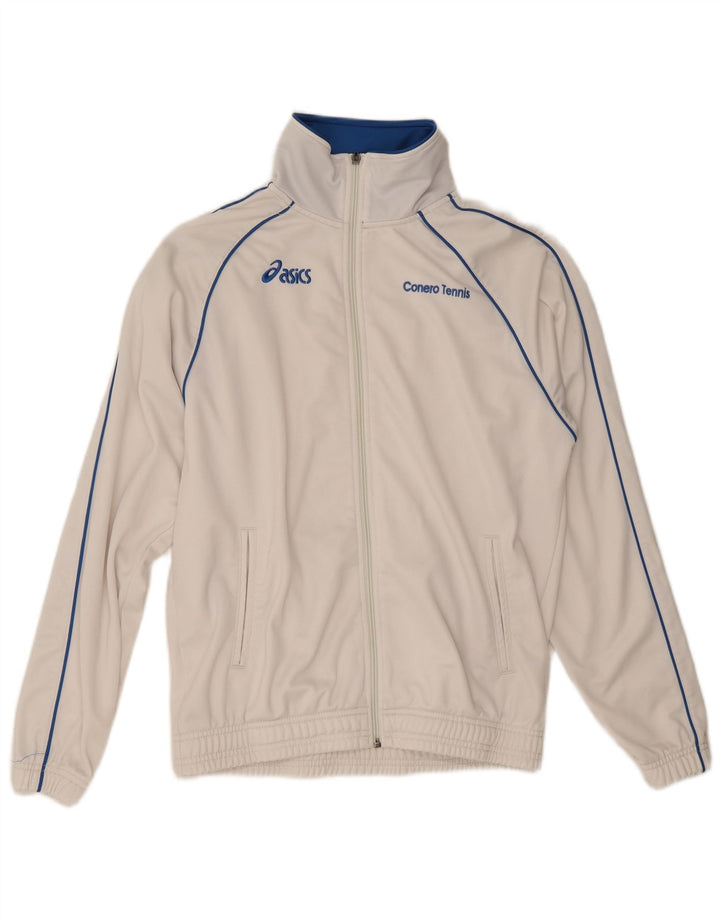 Asics Mens Tracksuit Top Jacket Pequeno Poliéster Branco