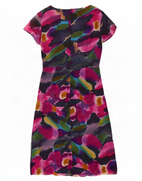 Vestido bainha feminino Fenn Wright Manson Reino Unido 10 pequeno tie-dye multicolorido