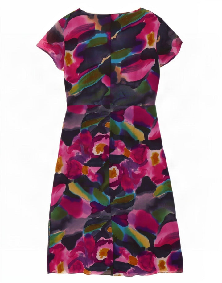 Vestido bainha feminino Fenn Wright Manson Reino Unido 10 pequeno tie-dye multicolorido