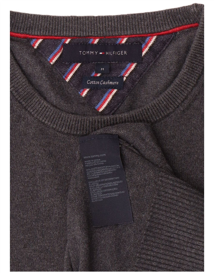 Suéter masculino TOMMY HILFIGER com gola redonda e algodão cinza médio