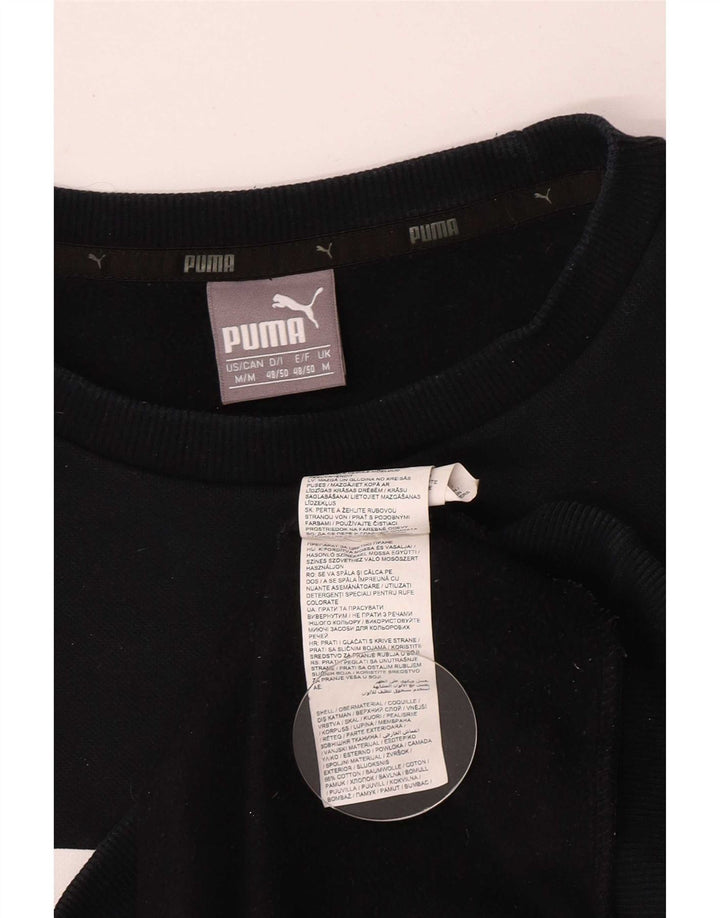 Puma Mens Graphic Moletom Jumper Médio Algodão Preto