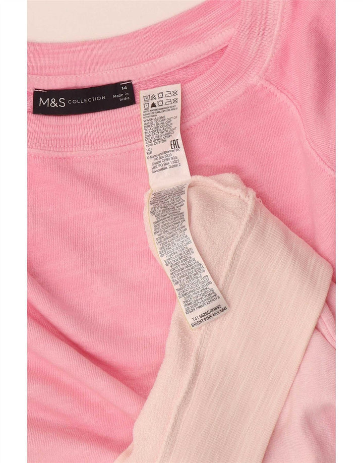 Suéter feminino Marks & Spencer UK 14 grande bloco colorido rosa