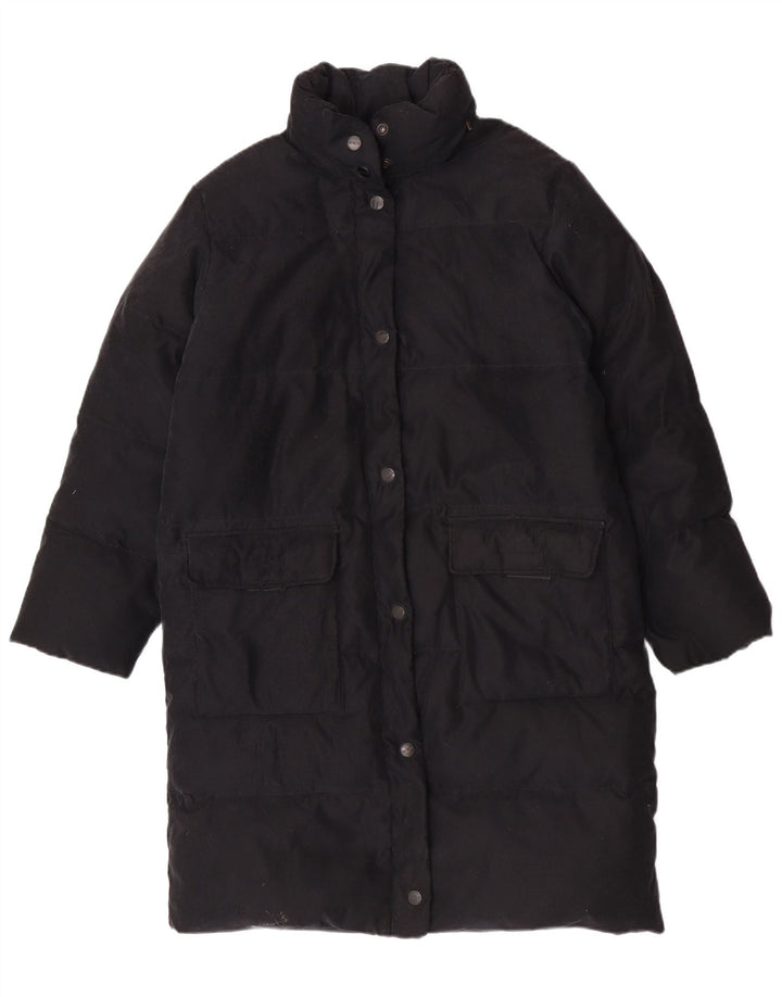 Casaco acolchoado feminino Belfe com capuz e ajuste solto IT 40 poliéster preto pequeno