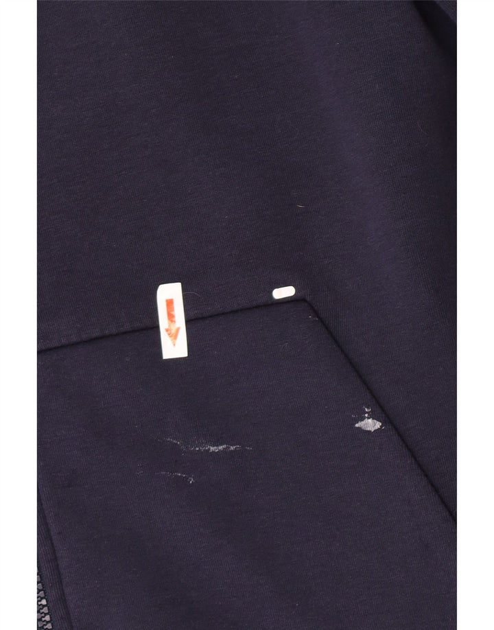 Suéter masculino Nike com capuz e zíper grande algodão azul marinho