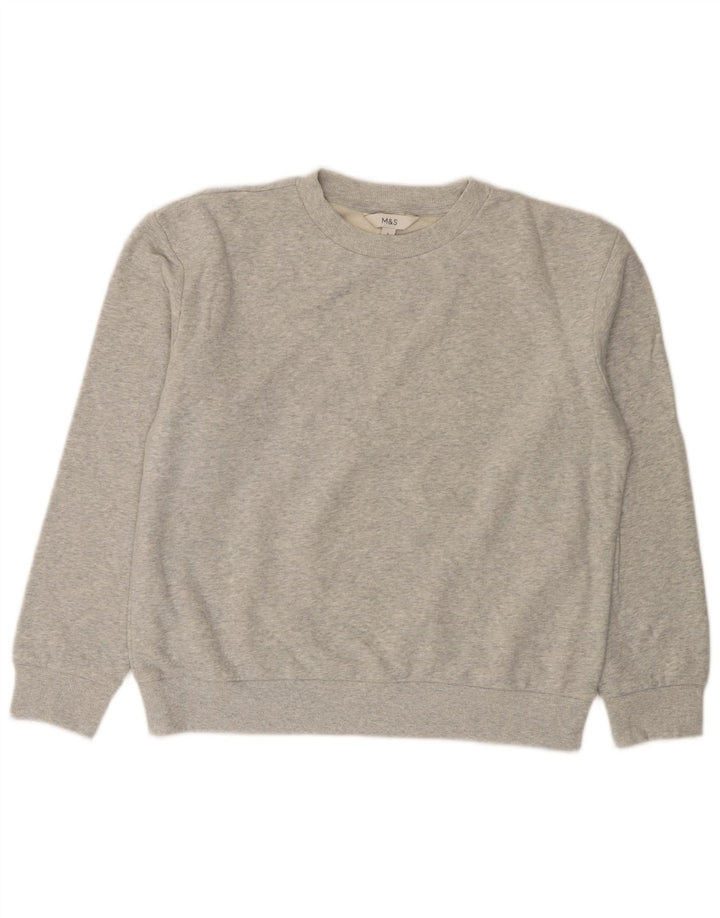 Suéter masculino Marks & Spencer pequeno cinza algodão