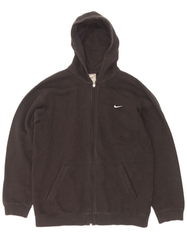 Suéter Nike Boys Zip com capuz 13-14 anos XL preto algodão