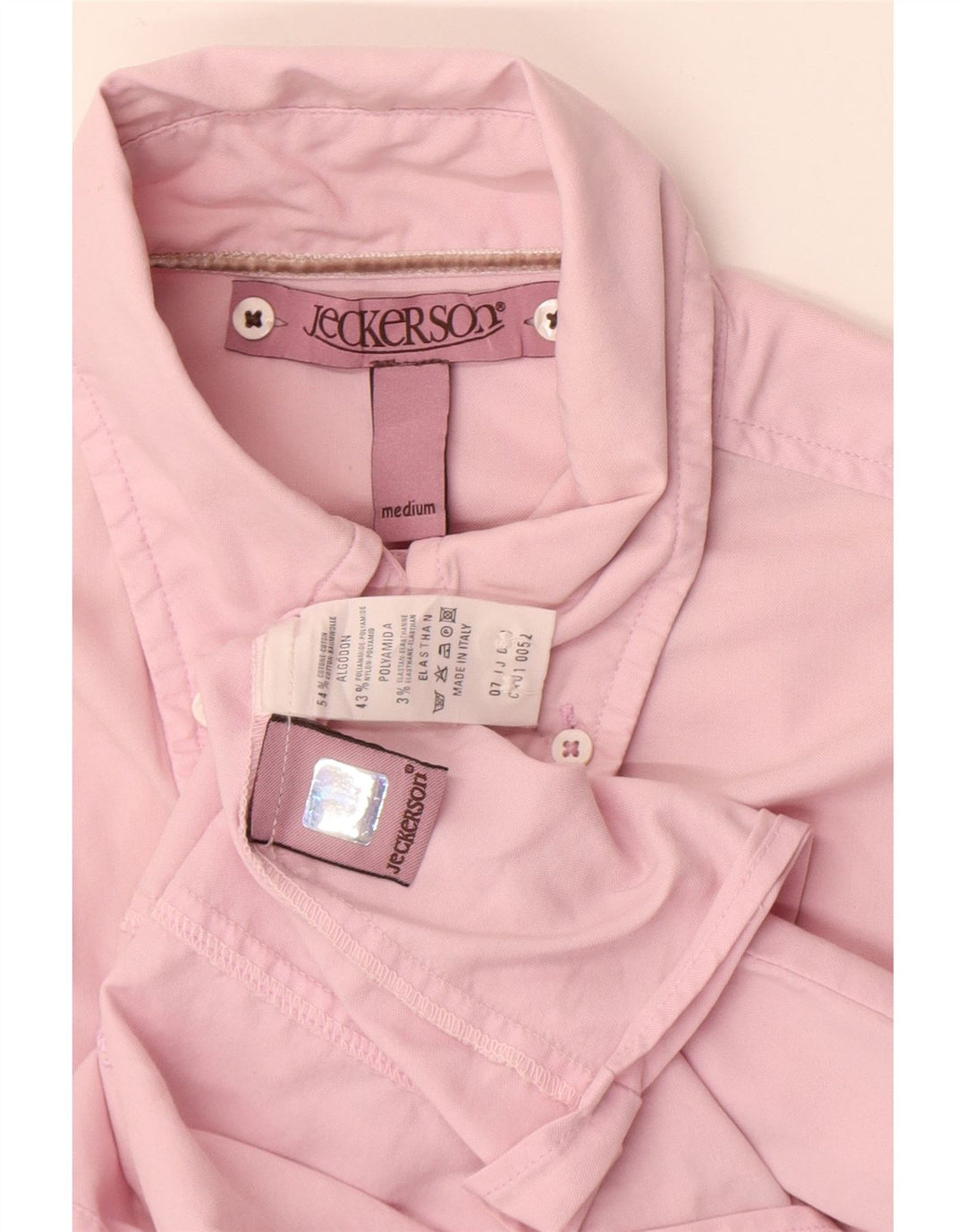 Camisa feminina JECKERSON UK 14 algodão rosa médio