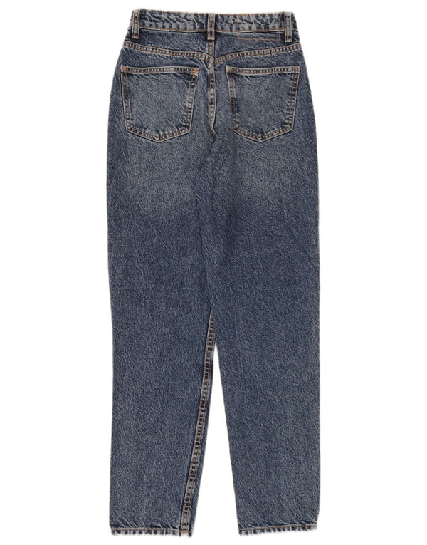 Zara Jeans Cônicos Femininos EU 34 2XS W24 L28 Azul Algodão