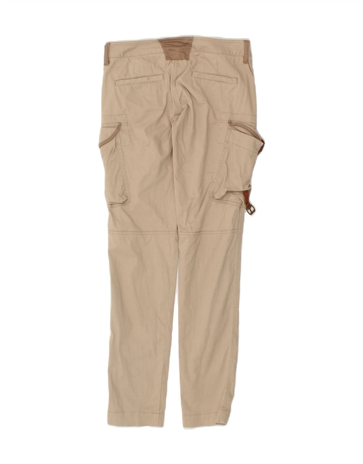 MASSIMO DUTTI Womens Slim Cargo Trousers W26 L30 Beige Cotton Vintage Massimo Dutti and Second-Hand Massimo Dutti from Messina Hembry 