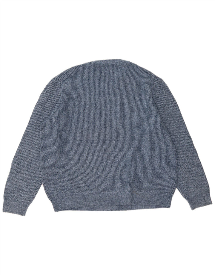 Suéter masculino Marks & Spencer com gola redonda 2XL poliamida manchada azul