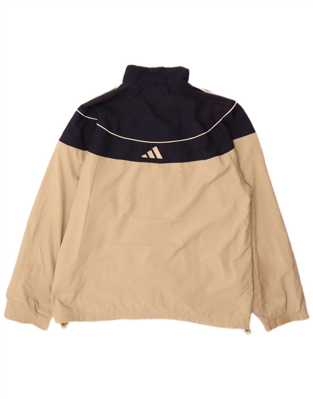 Adidas Mens Tracksuit Top Jacket Grande Bege Colourblock Poliéster