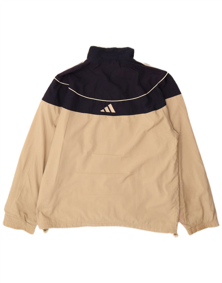 Adidas Mens Tracksuit Top Jacket Grande Bege Colourblock Poliéster