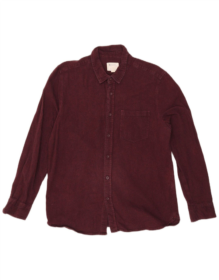 Camisa masculina de flanela Mountain Warehouse grande algodão Borgonha