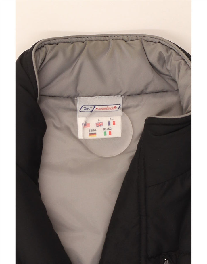 Colete acolchoado masculino REEBOK UK 40 grande poliéster preto