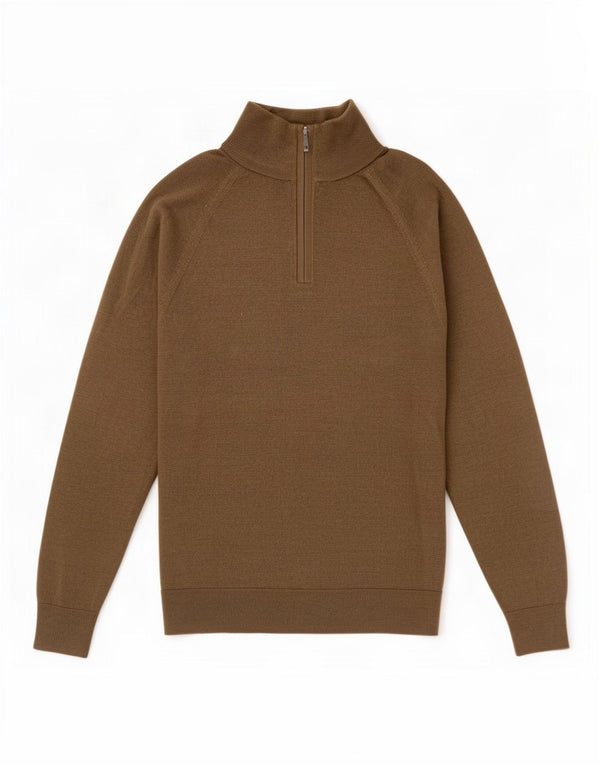 Suéter masculino Gap com zíper e gola XS em lã Merino cáqui