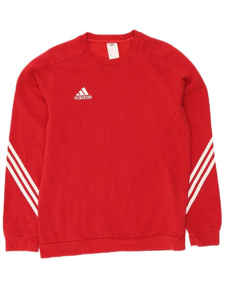 ADIDAS Mens Moletom Jumper Médio Algodão Vermelho