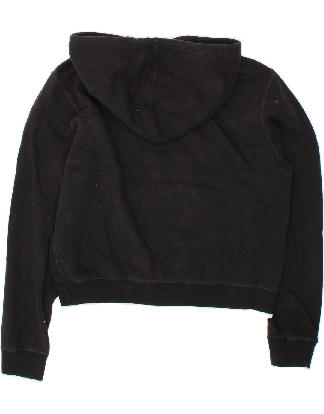 JACK WILLS Womens Crop Oversized Zip Hoodie Sweater UK 10 Small Black Vintage Jack Wills and Second-Hand Jack Wills from Messina Hembry 