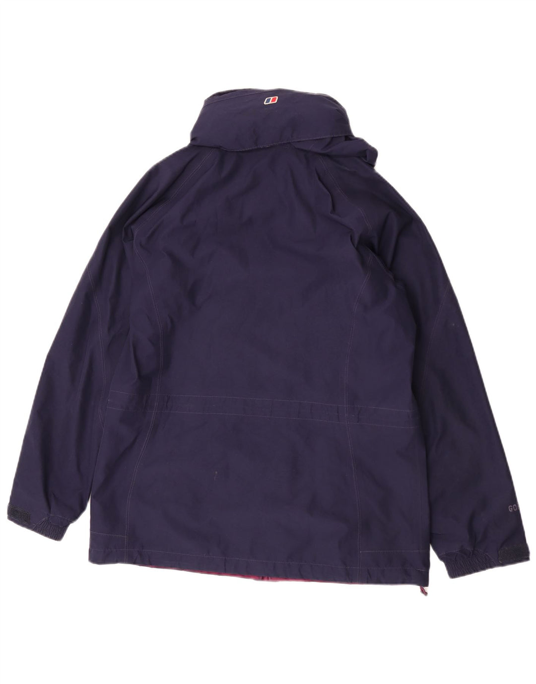 Jaqueta de chuva feminina com capuz Berghaus UK 12 poliéster azul marinho médio