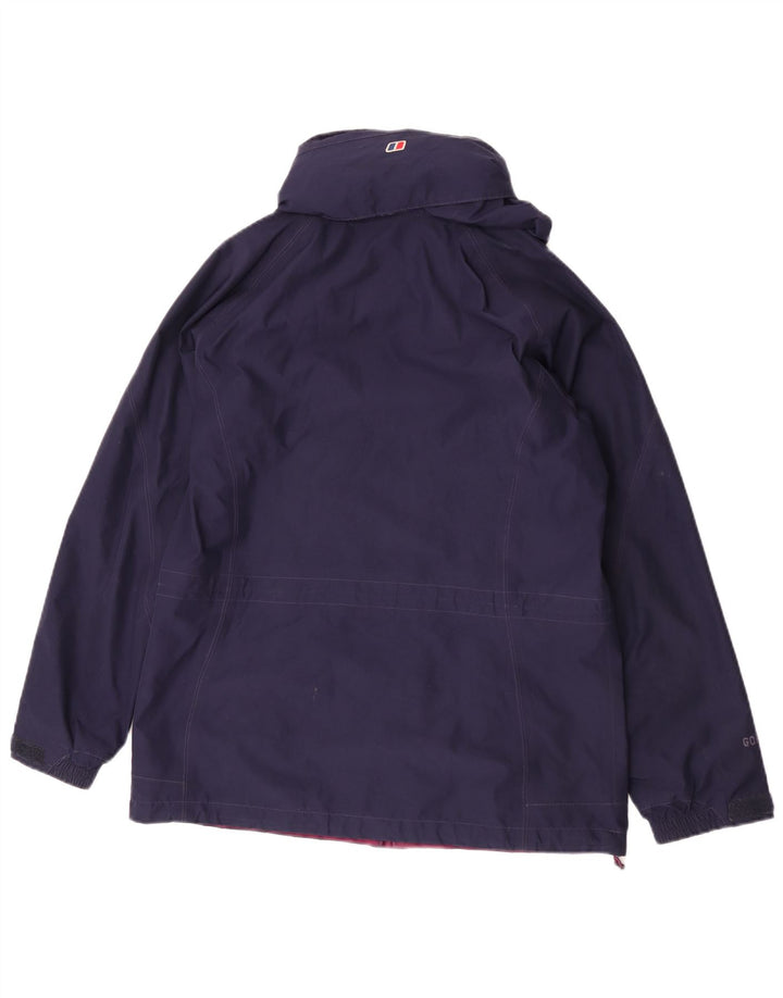 Jaqueta de chuva feminina com capuz Berghaus UK 12 poliéster azul marinho médio