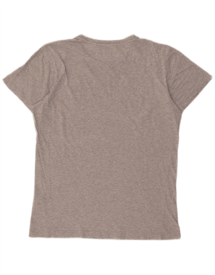 Diesel Camiseta masculina gráfica Top algodão manchado cinza médio