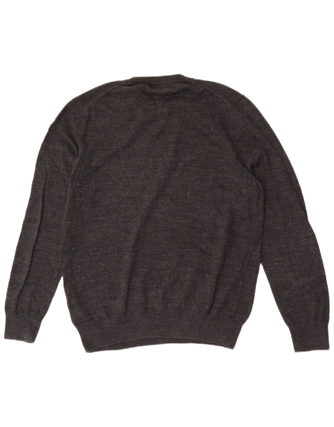 Suéter masculino Marks & Spencer com gola redonda e algodão manchado cinza médio