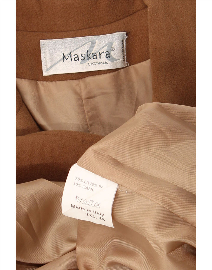 Sobretudo feminino vintage IT 48 XL lã marrom