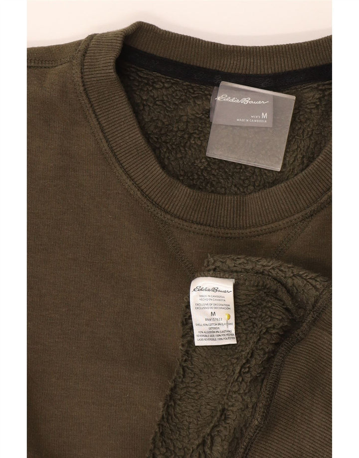 Eddie Bauer moletom masculino jumper médio cáqui algodão