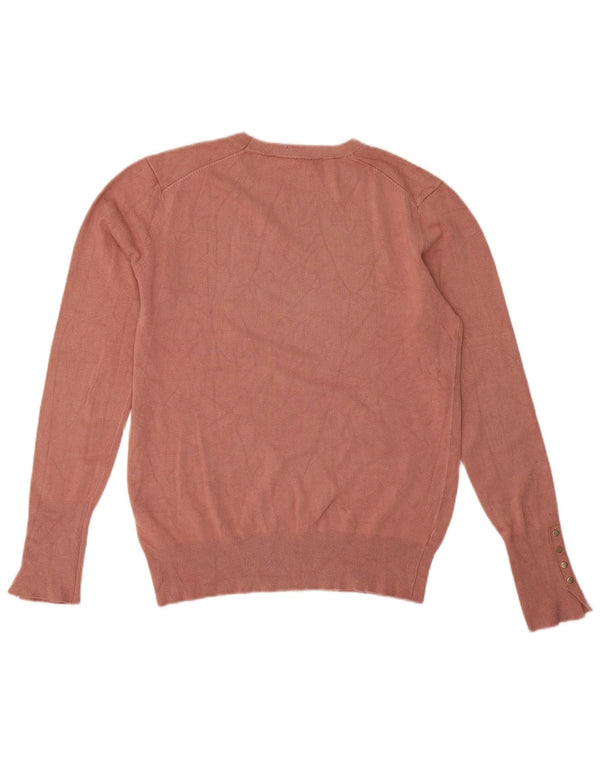 Suéter feminino Zara com gola redonda, Reino Unido 18 XL, viscose rosa