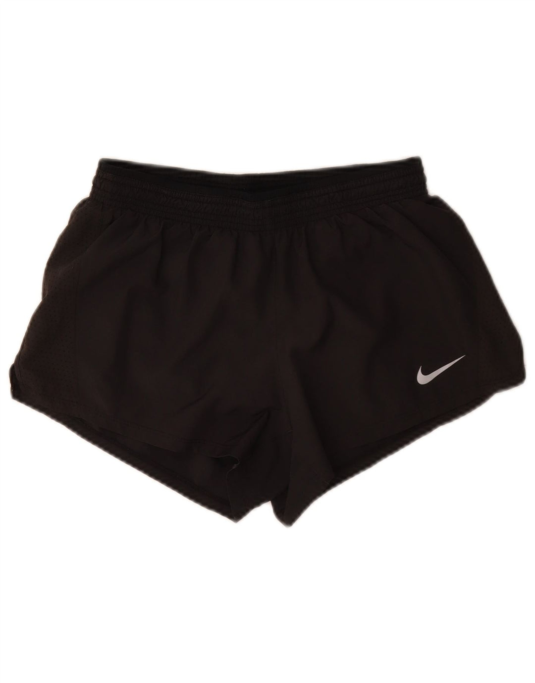 Shorts esportivos femininos Nike Dri Fit UK 12 poliéster preto médio