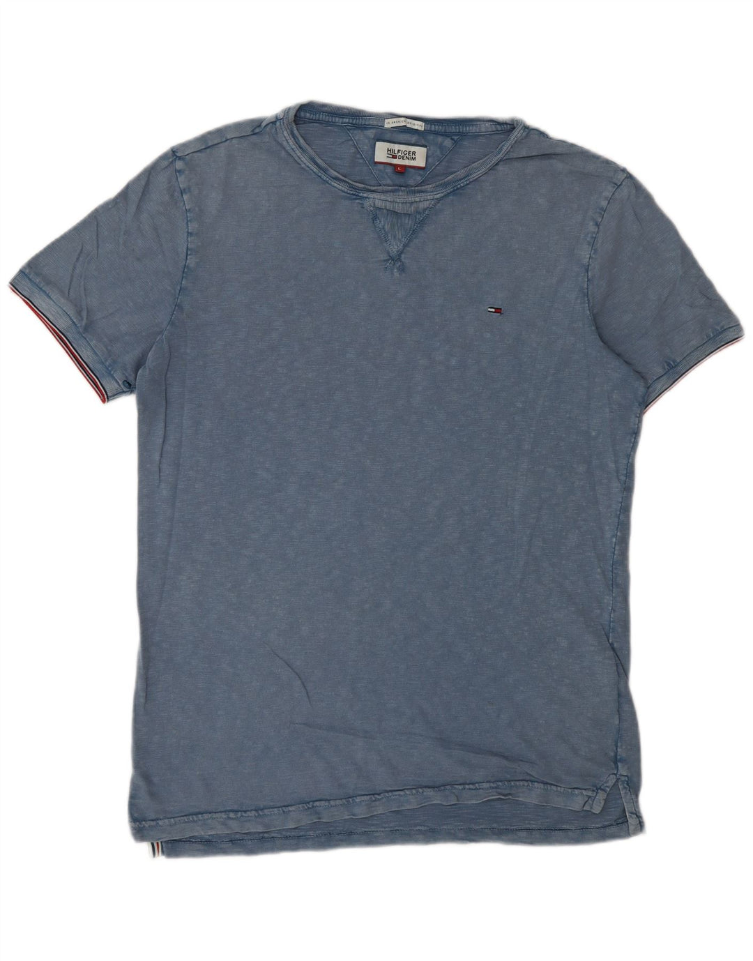 Tommy Hilfiger Camiseta masculina grande algodão azul