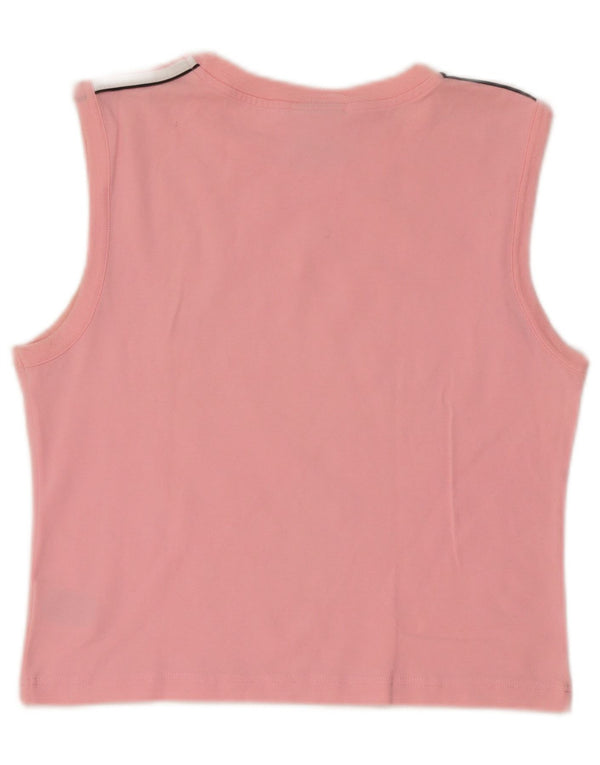 Adidas Womens Crop Vest Top UK 14 Grande Algodão Rosa