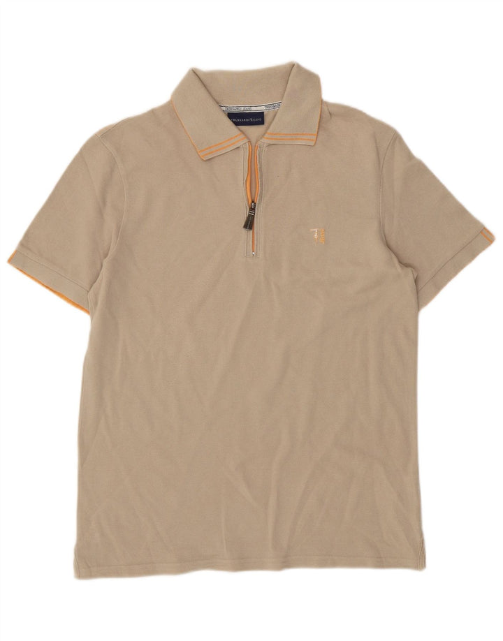 Camisa polo masculina TRUSSARDI algodão bege médio