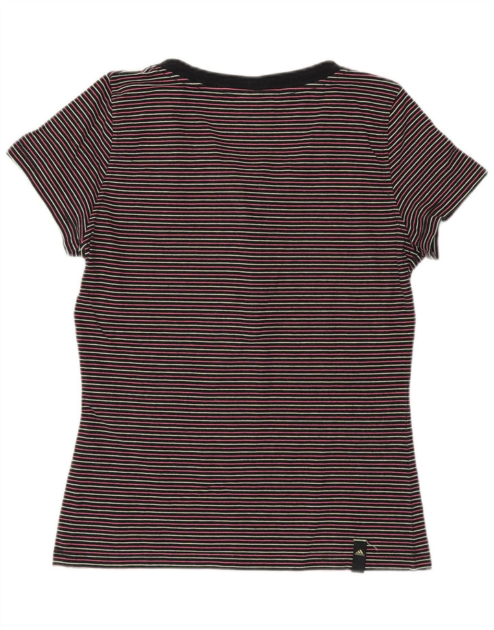 Camiseta feminina ADIDAS UK 8/10 pequena listrada multicolorida de algodão