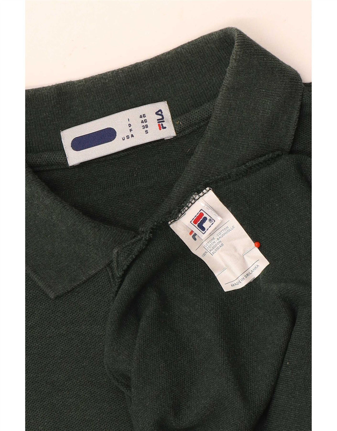 Camisa polo masculina Fila pequena algodão verde