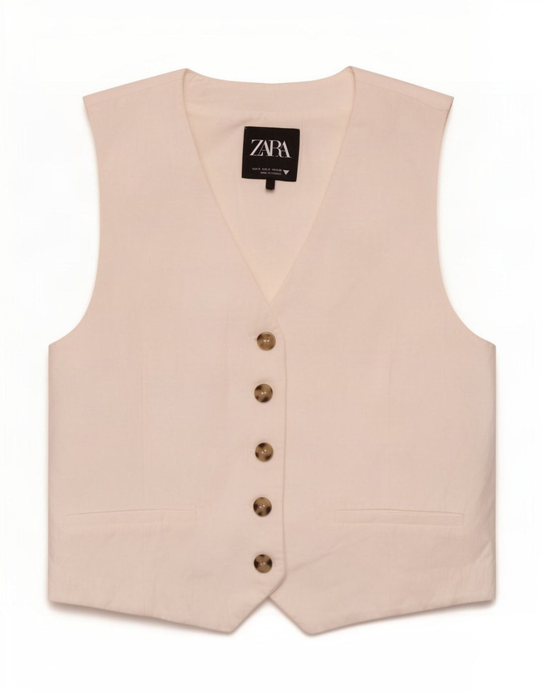 Colete feminino Zara UK 10 pequeno viscose branca