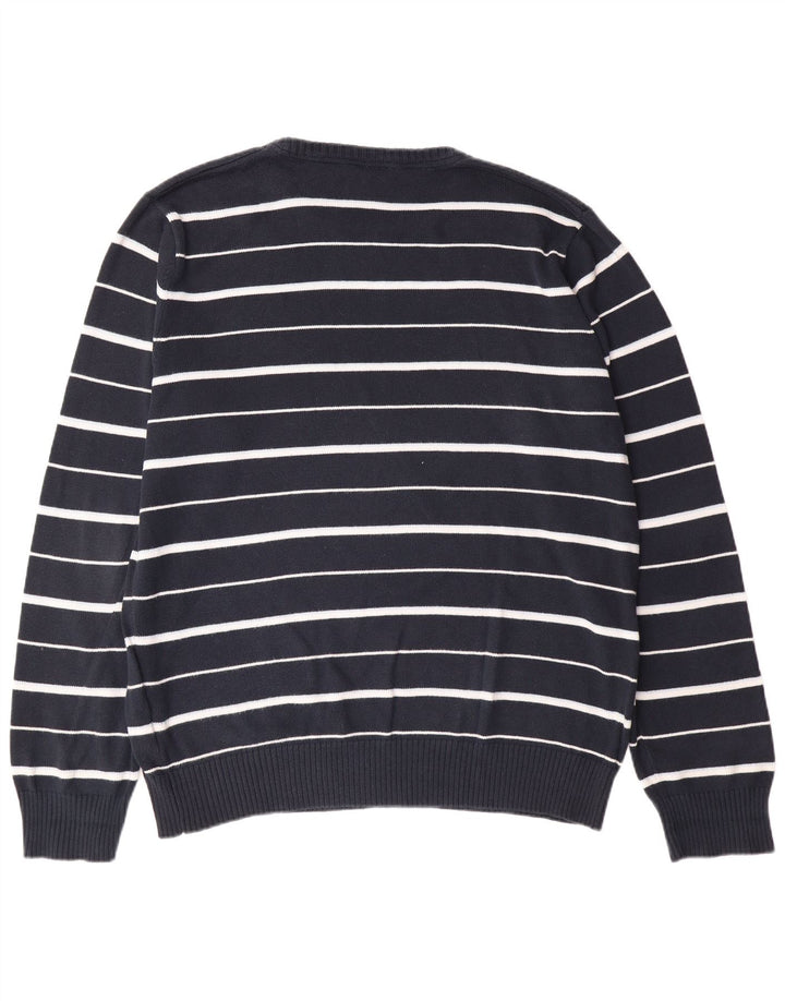 Suéter masculino TIMBERLAND com gola redonda XL algodão listrado azul marinho