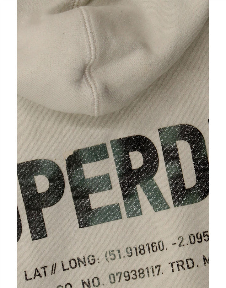 Superdry Mens Graphic Hoodie Jumper Médio Algodão Branco