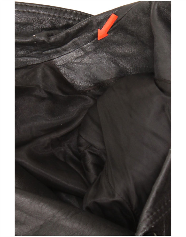 Casaco de couro masculino vintage UK 38 couro preto médio