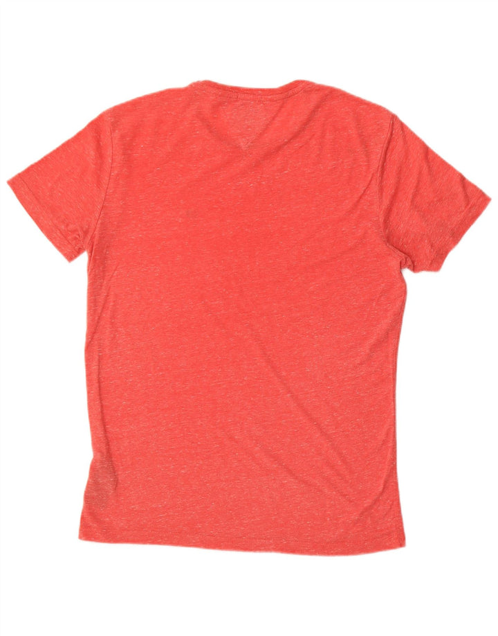 Camiseta masculina Tommy Hilfiger Top médio poliéster manchado vermelho