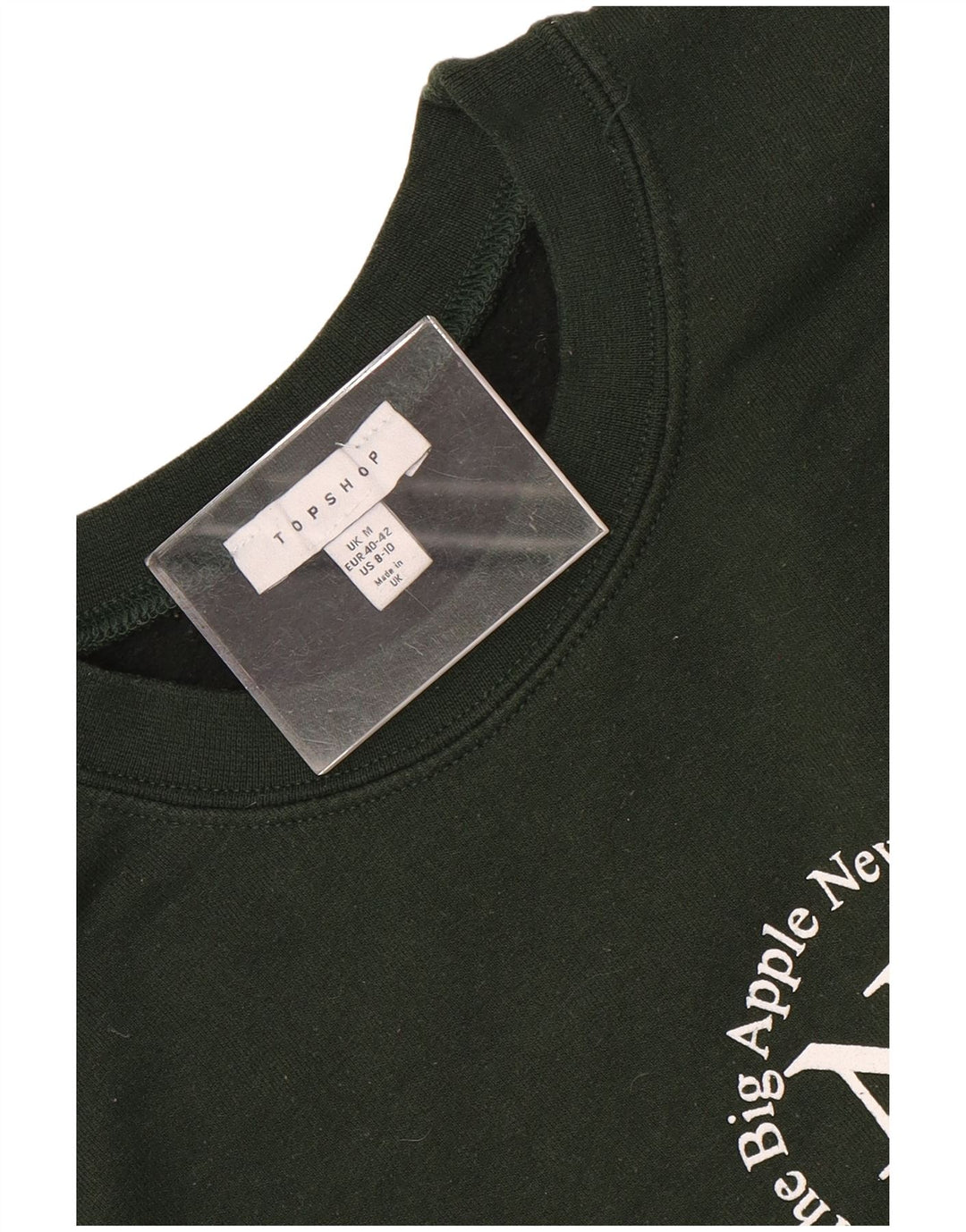 Suéter gráfico feminino Topshop UK 14 verde médio