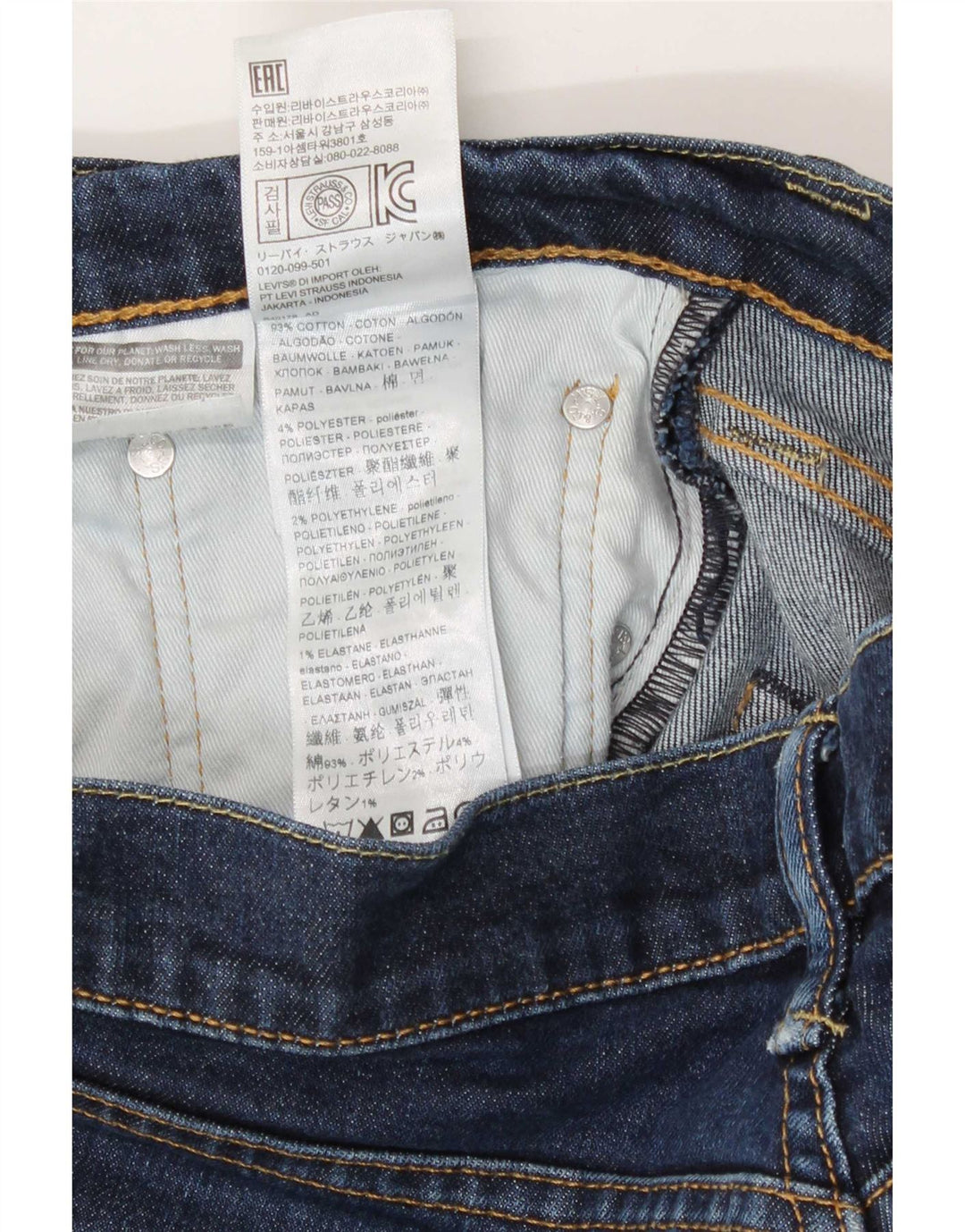 Levi's Masculino 511 Slim Jeans W32 L32 Azul Marinho Algodão