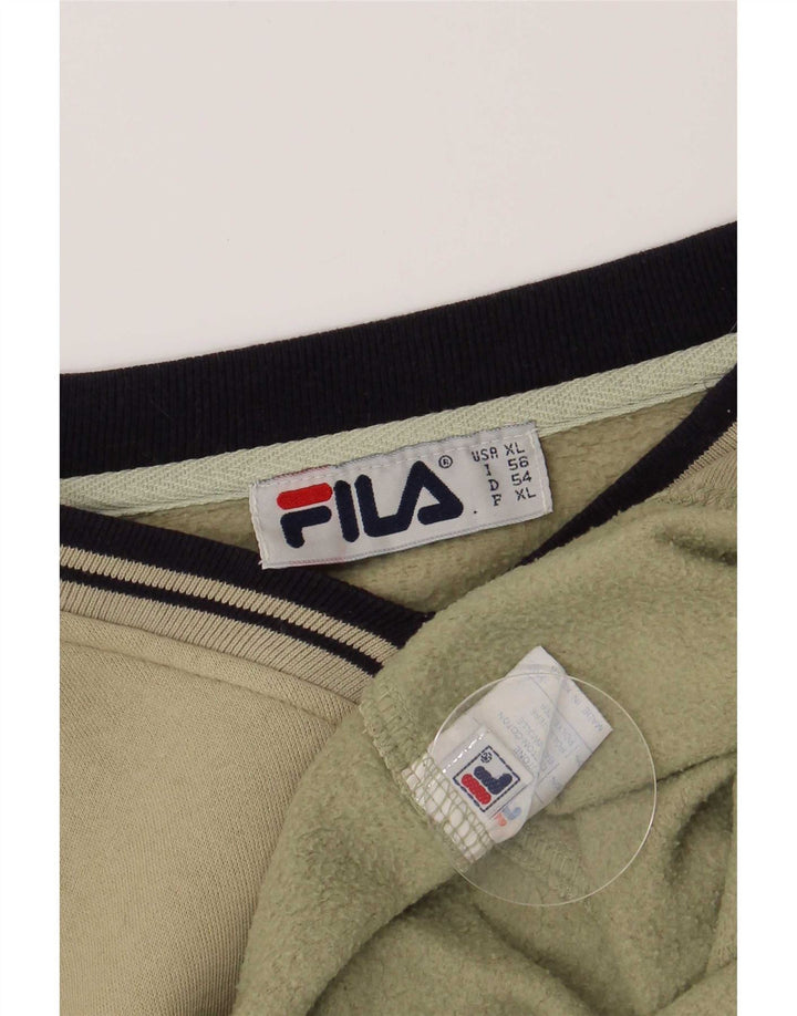 Fila Mens Graphic Regular Fit Moletom Jumper XL Algodão Cáqui