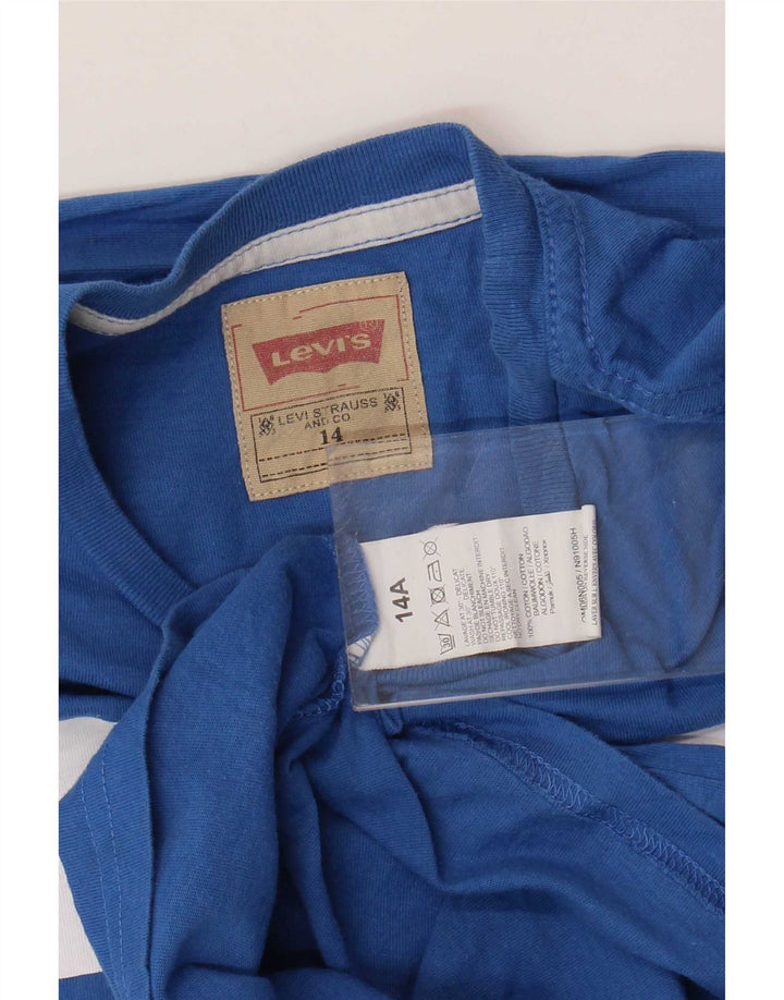 Top gráfico Levi's Boys manga comprida 13-14 anos azul algodão